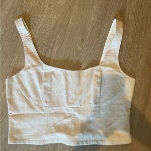 Linen-Blend Bustier Banana Republic